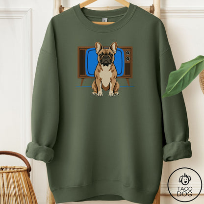 French Bulldog Frenchie Program Sweatshirt Military Green Taco-Dog