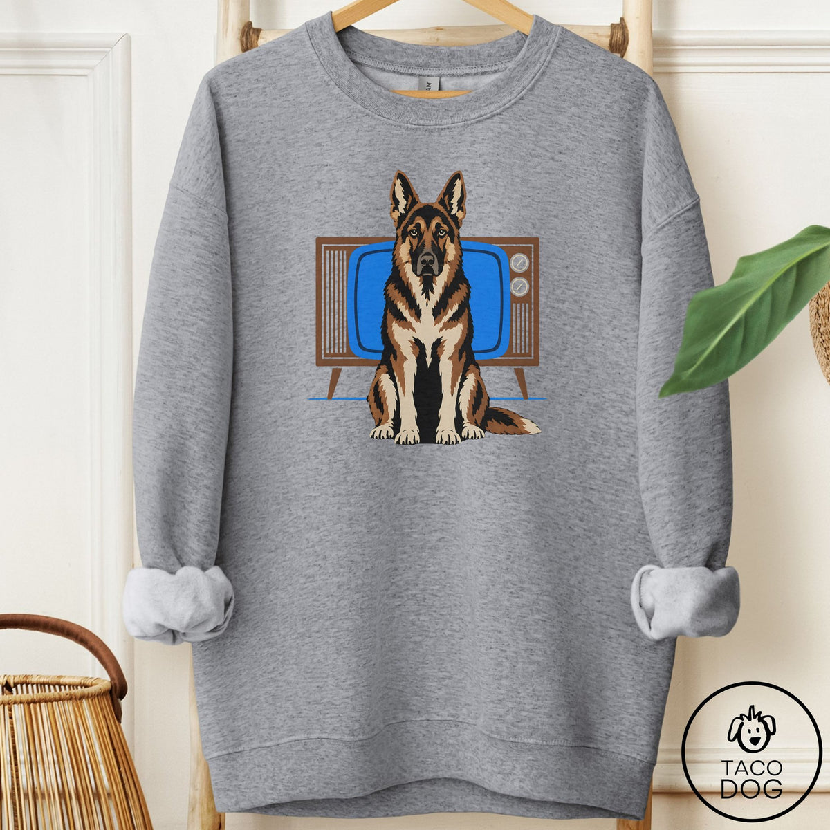 German Shepherd Program Sweatshirt Graphite Heather Taco-Dog