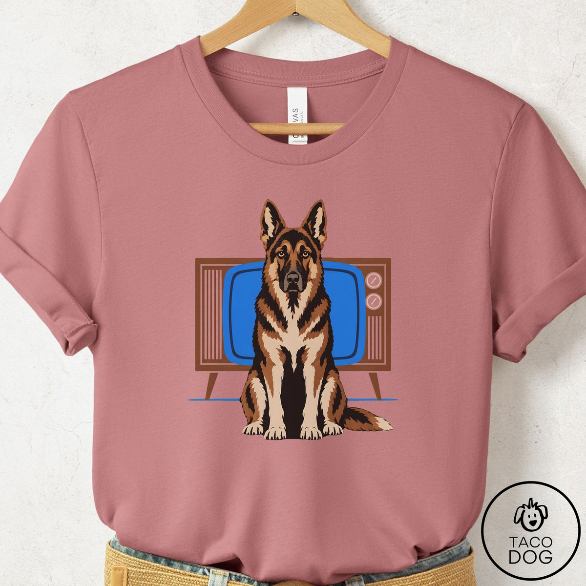 German Shepherd Program T-Shirt Mauve Taco-Dog