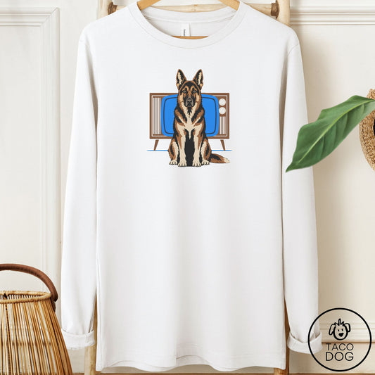 German Shepherd Program Long Sleeve Tee White Taco-Dog