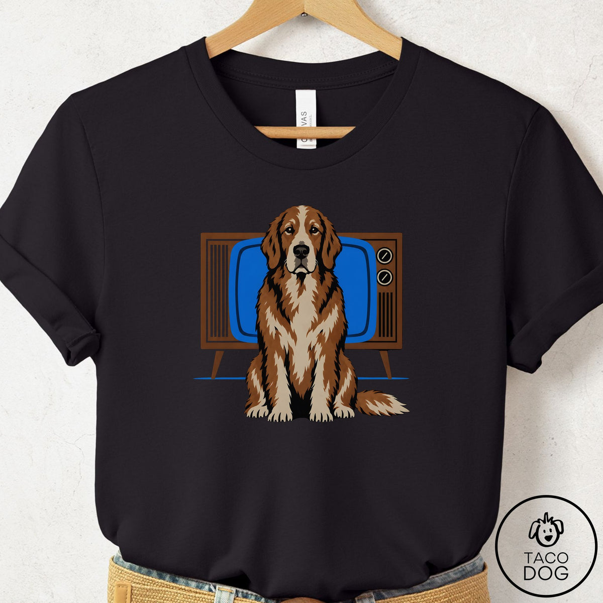 Golden Retriever Program T-Shirt Black Taco-Dog