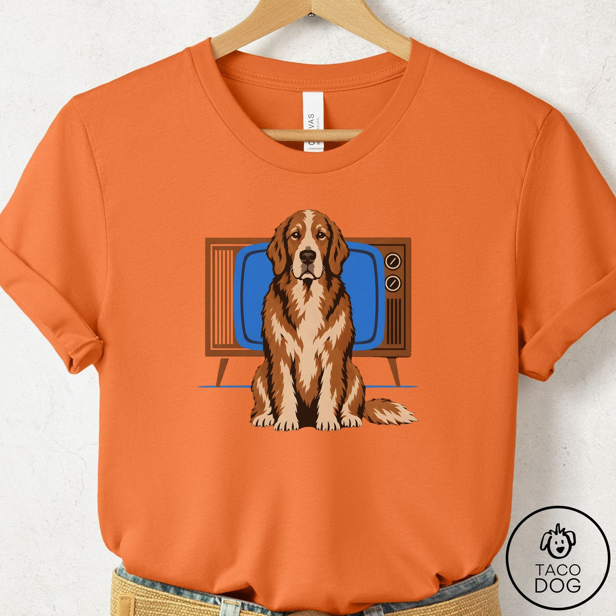 Golden Retriever Program T-Shirt Burnt Orange Taco-Dog