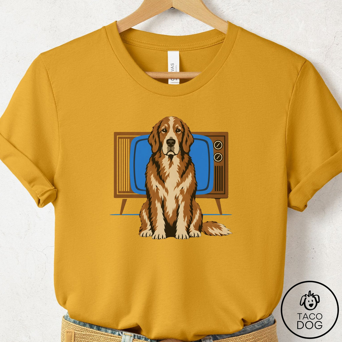 Golden Retriever Program T-Shirt Mustard Taco-Dog