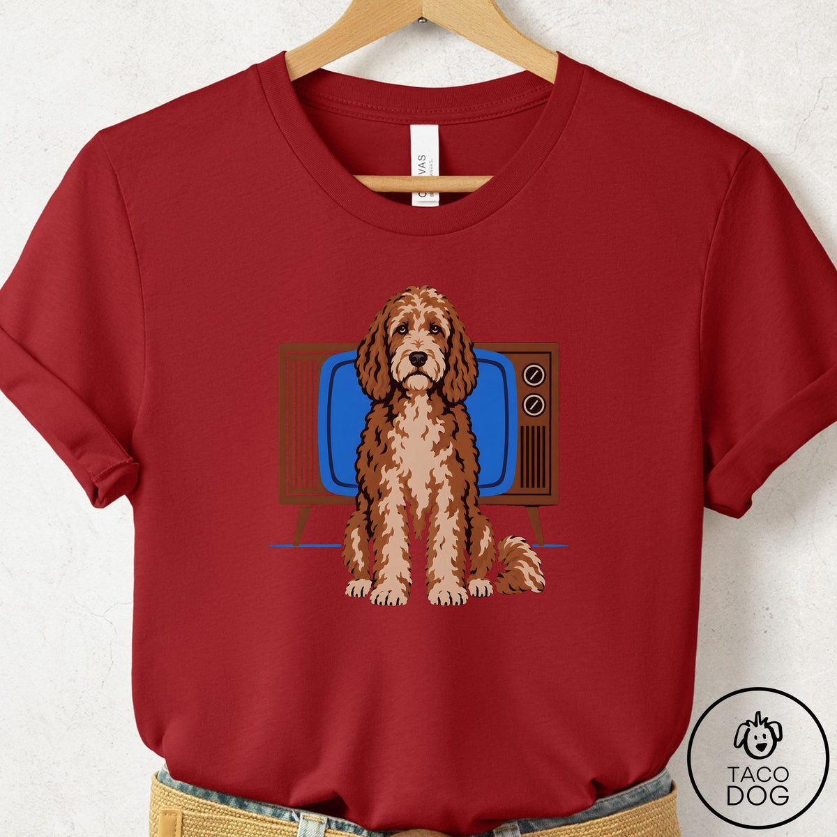 Doodle Program T-Shirt Canvas Red Taco-Dog