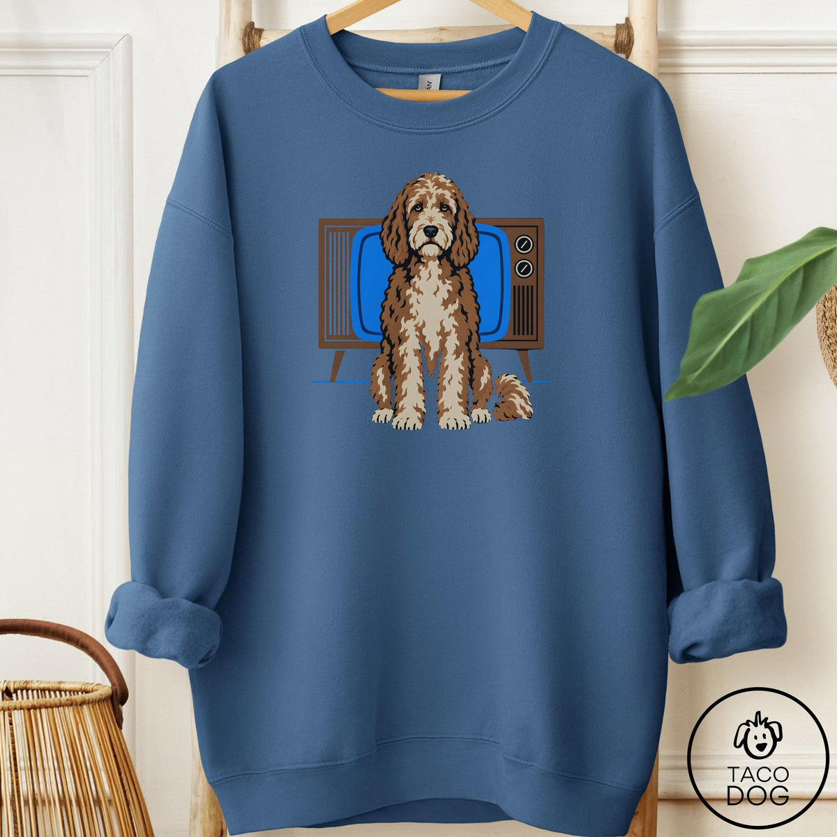 Doodle Program Sweatshirt Indigo Blue Taco-Dog