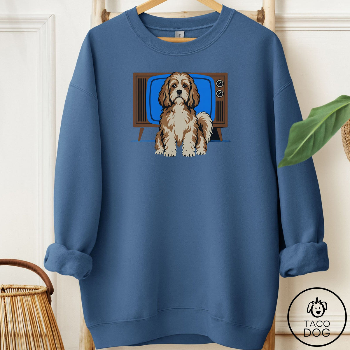 Havanese Program Sweatshirt Indigo Blue Taco-Dog