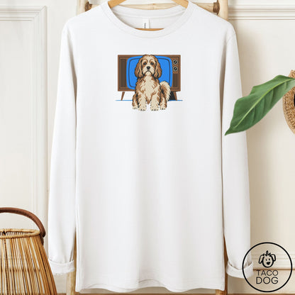 Havanese Program Long Sleeve Tee White Taco-Dog