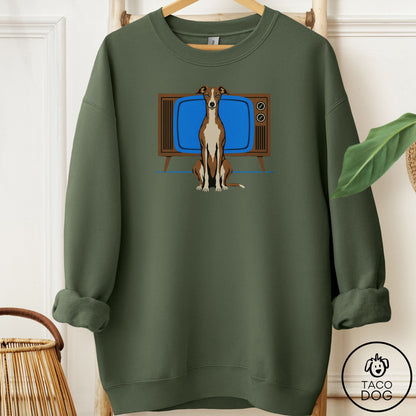 Italian Greyhound Whippet Program Sweatshirt Military Green Taco-Dog