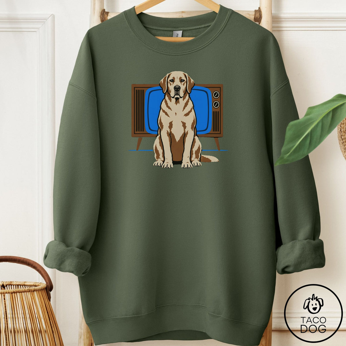 Labrador Retriever Program Sweatshirt Military Green Taco-Dog