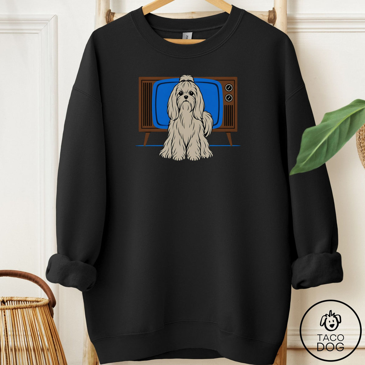 Maltese Program Sweatshirt Black Taco-Dog
