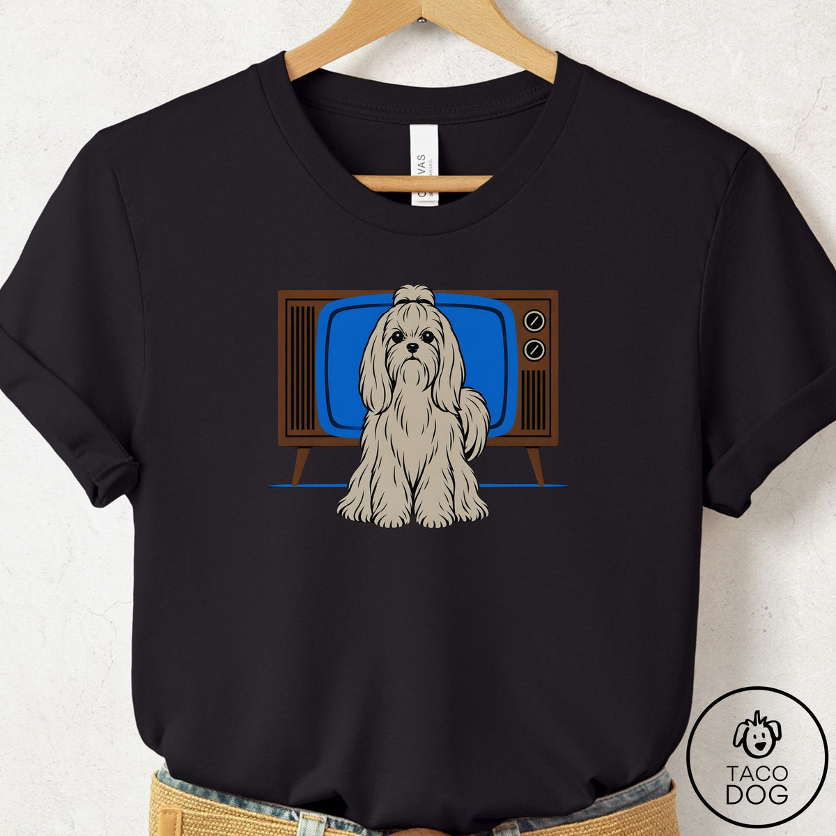 Maltese Program T-Shirt Black Taco-Dog