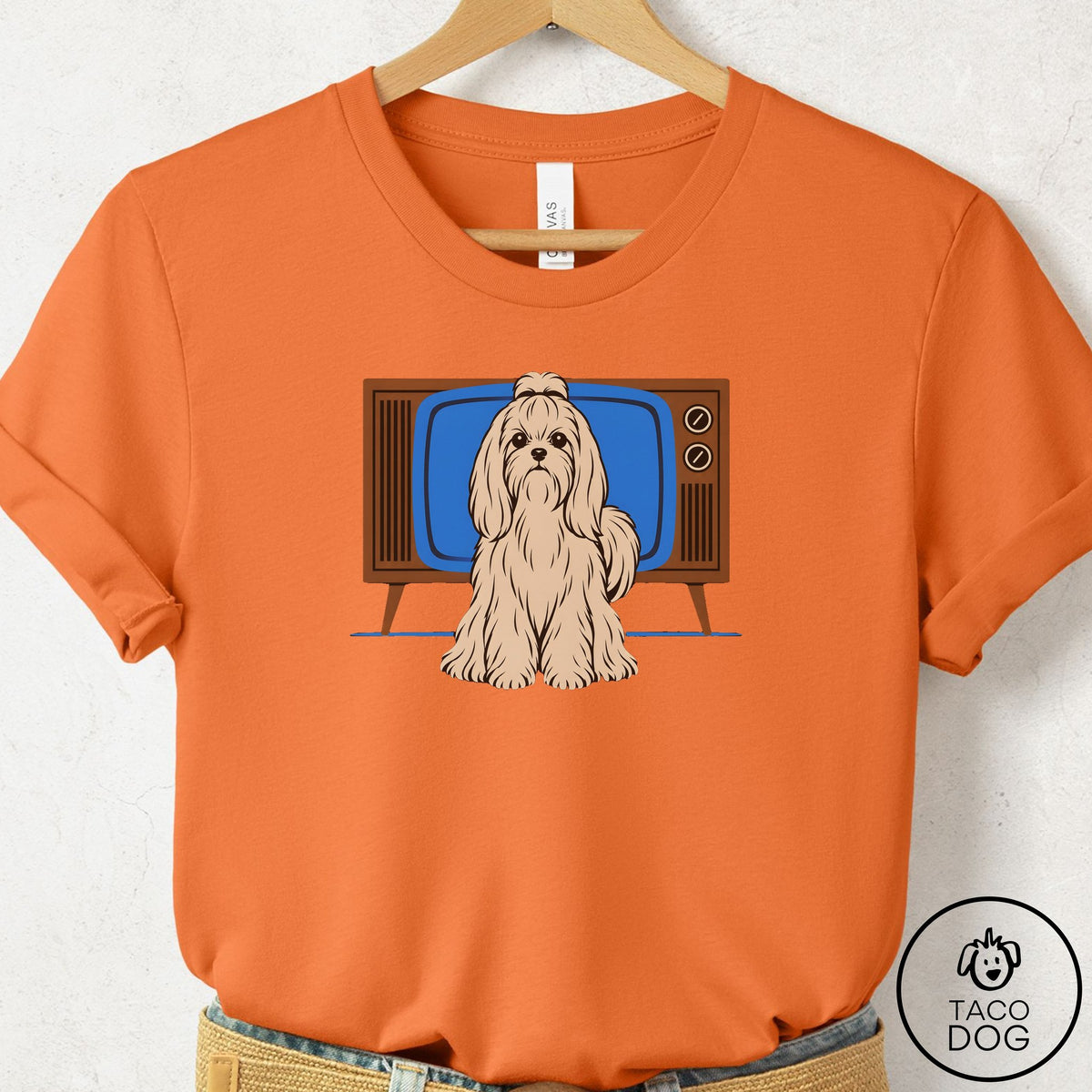Maltese Program T-Shirt Burnt Orange Taco-Dog