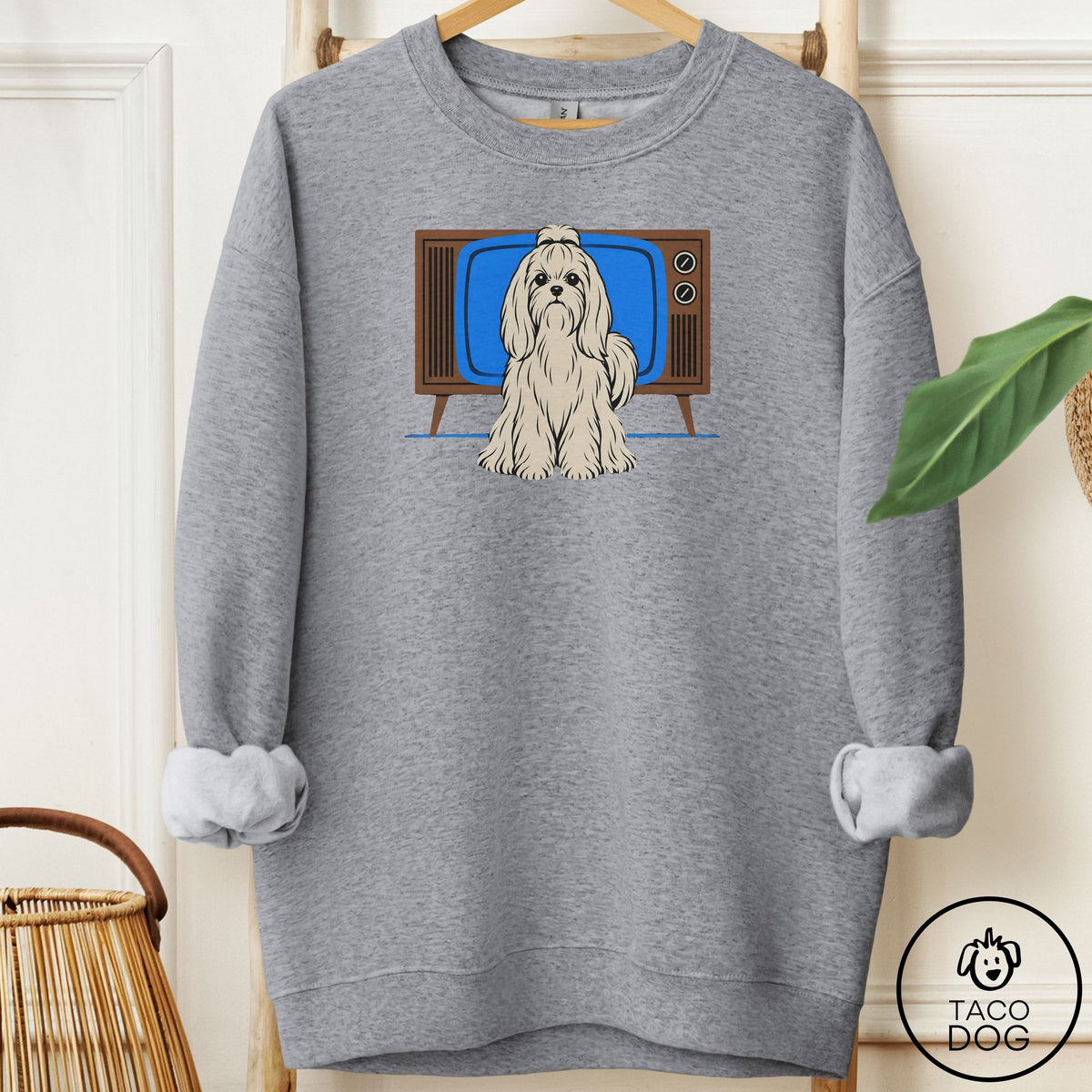 Maltese Program Sweatshirt Graphite Heather Taco-Dog