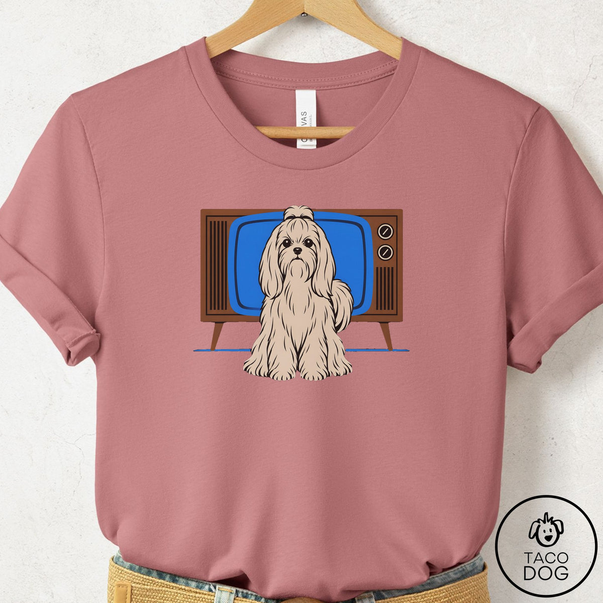 Maltese Program T-Shirt Mauve Taco-Dog