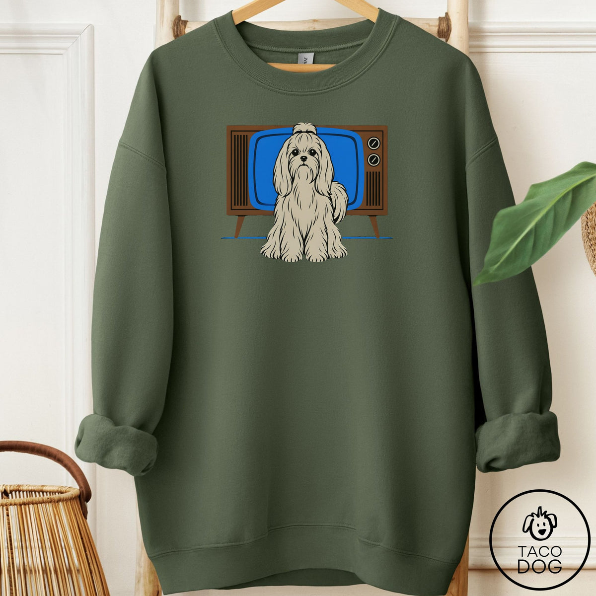 Maltese Program Sweatshirt Military Green Taco-Dog