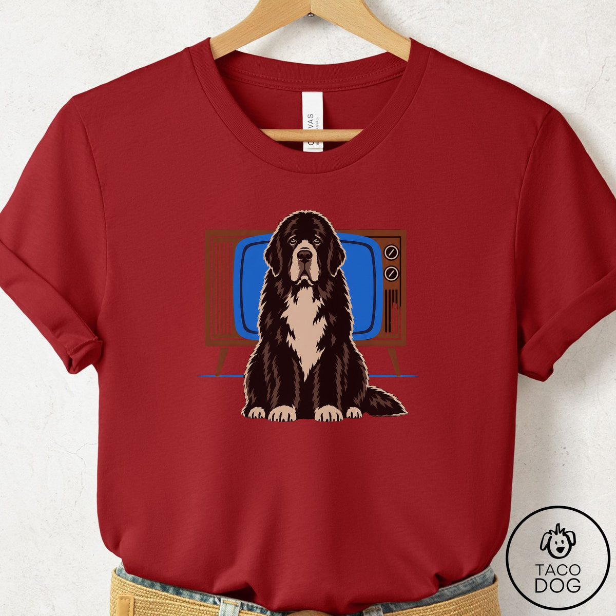Newfoundland Program T-Shirt Canvas Red Taco-Dog