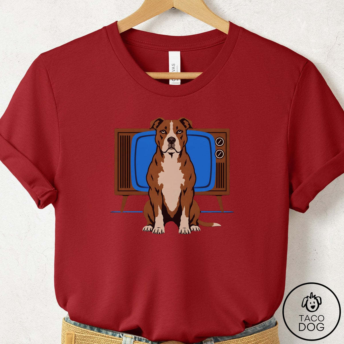Pitbull Program T-Shirt Canvas Red Taco-Dog