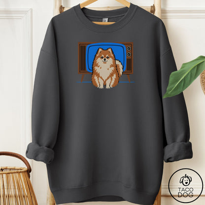 Pomeranian Program Sweatshirt Charcoal Taco-Dog