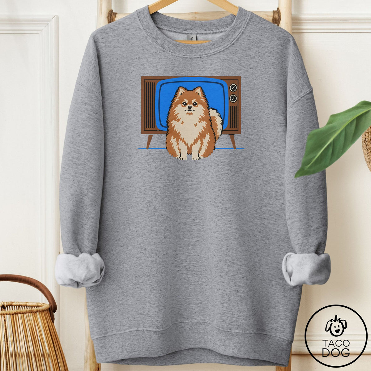 Pomeranian Program Sweatshirt Graphite Heather Taco-Dog