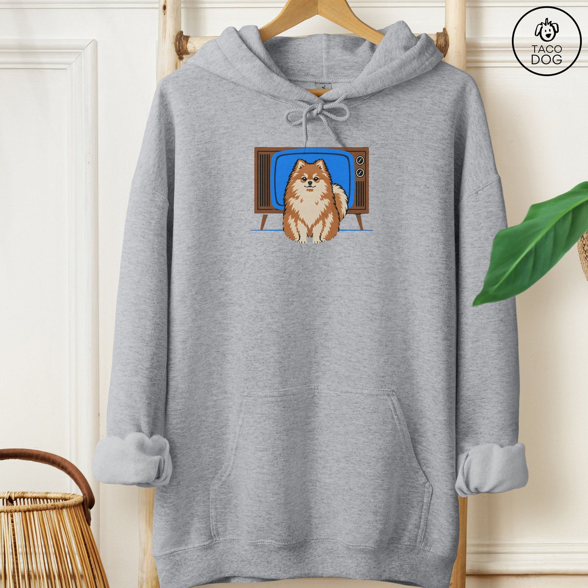 Pomeranian Program Hoodie Graphite Heather Taco-Dog