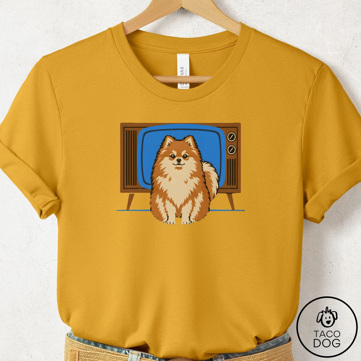 Pomeranian Program T-Shirt Mustard Taco-Dog