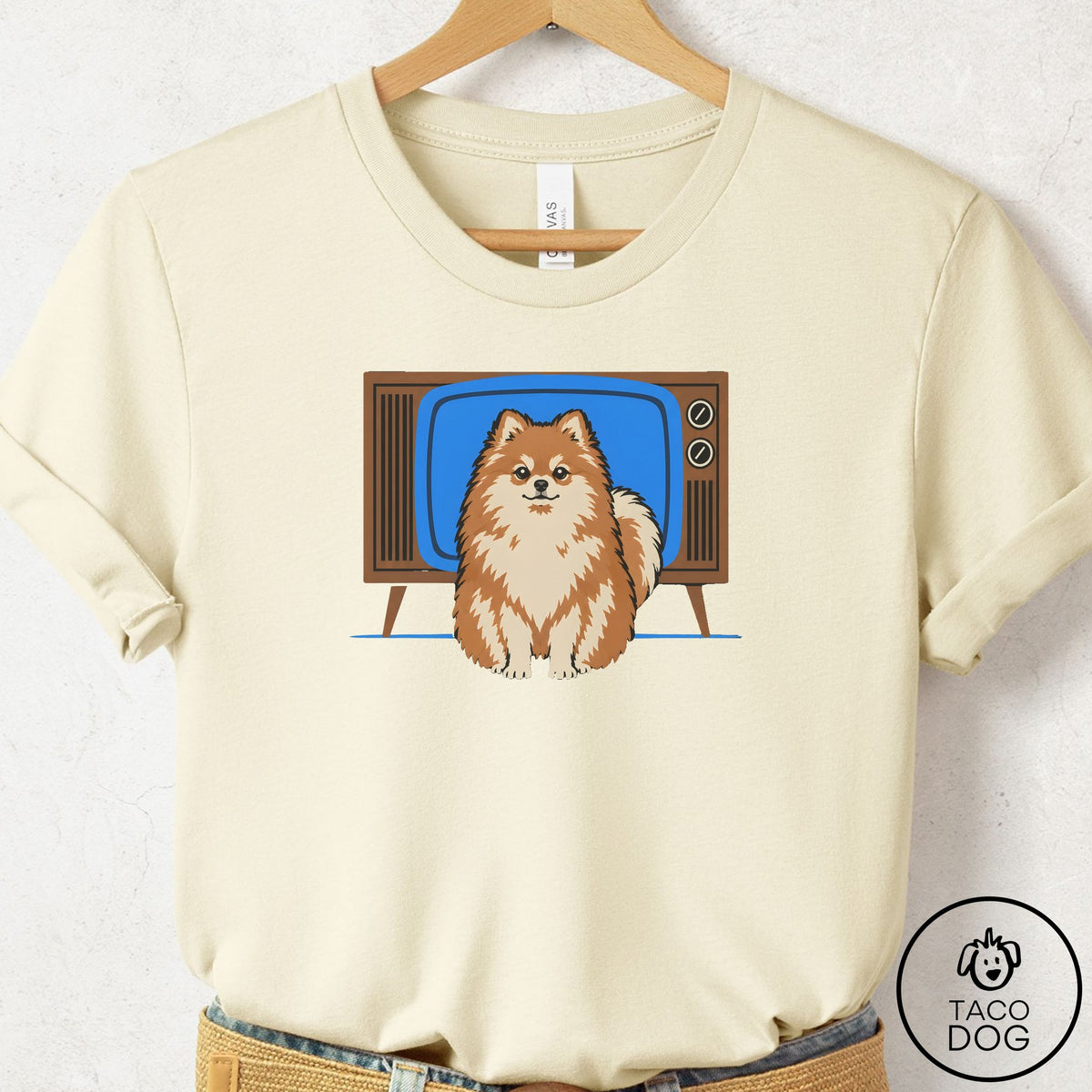 Pomeranian Program T-Shirt Natural Taco-Dog