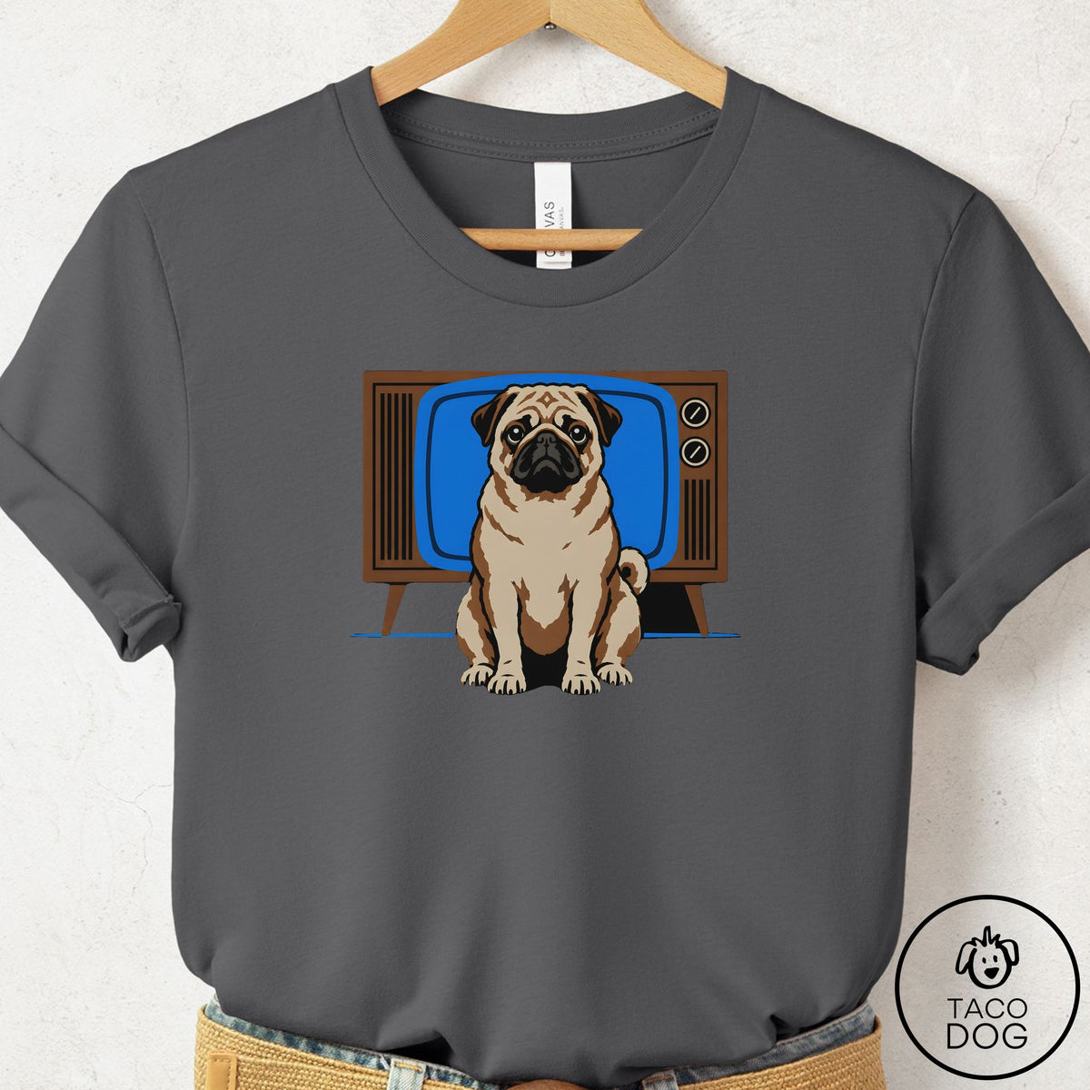 Pug Program T-Shirt Asphalt Taco-Dog