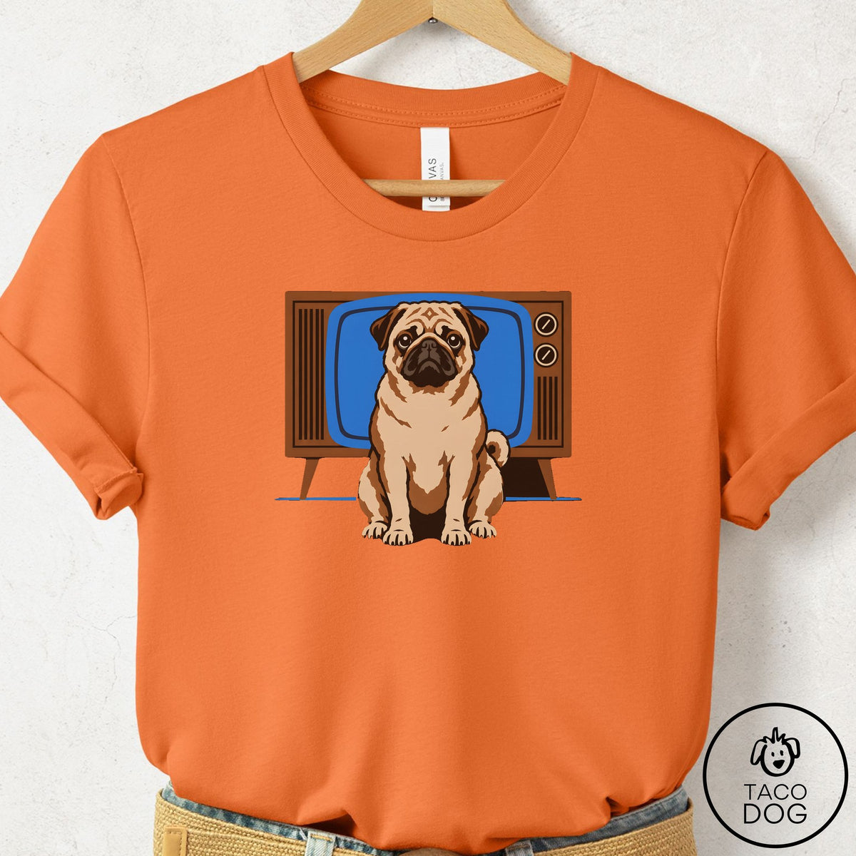 Pug Program T-Shirt Burnt Orange Taco-Dog