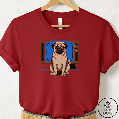 Pug Program T-Shirt Canvas Red Taco-Dog