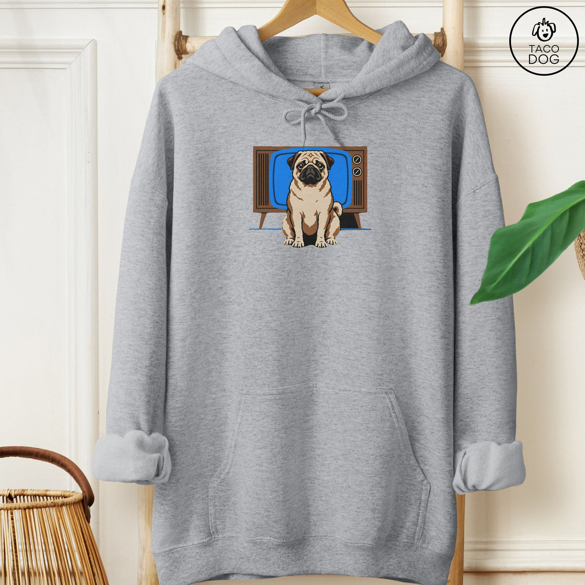 Pug Program Hoodie Graphite Heather Taco-Dog