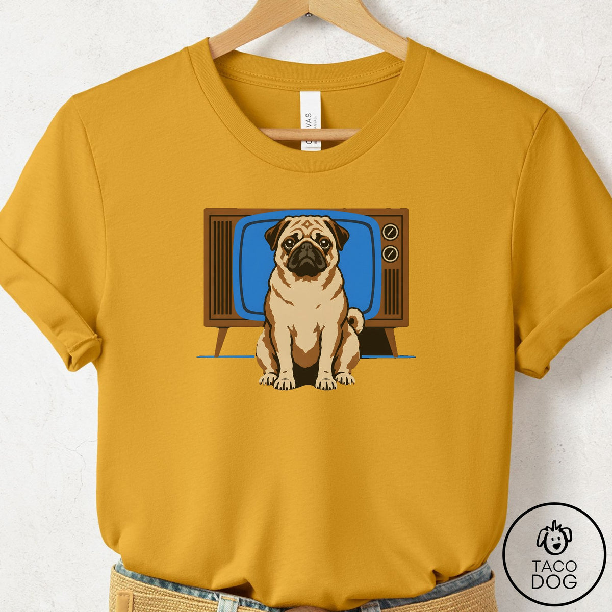 Pug Program T-Shirt Mustard Taco-Dog