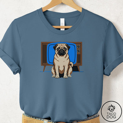 Pug Program T-Shirt Steel Blue Taco-Dog
