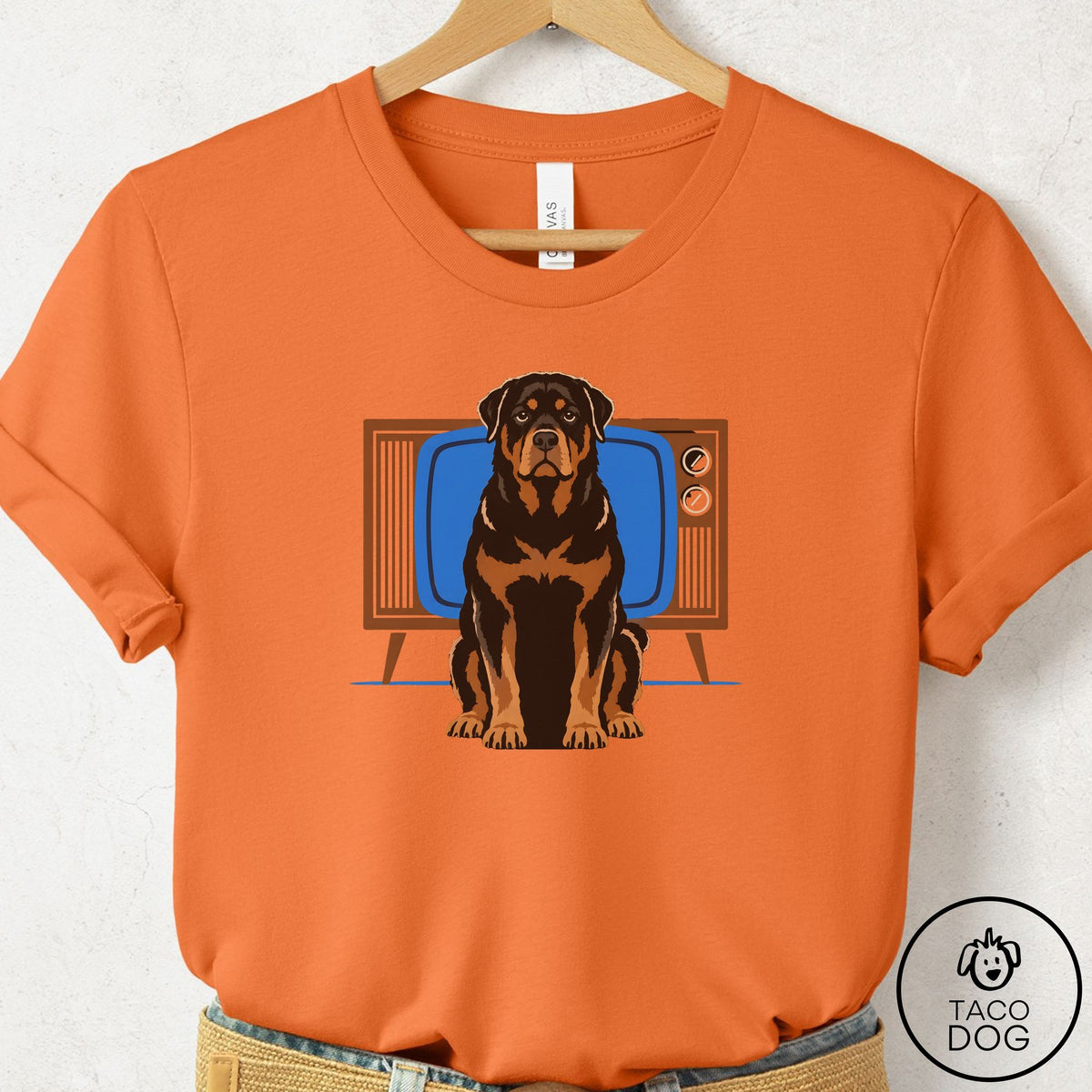Rottweiler Program T-Shirt Burnt Orange Taco-Dog