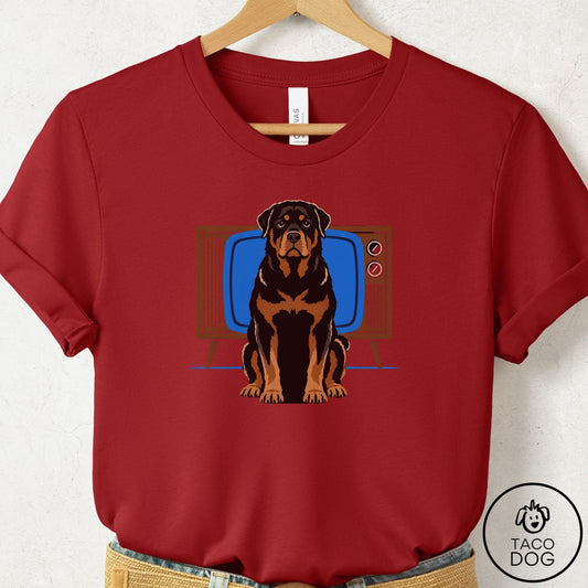 Rottweiler Program T-Shirt Canvas Red Taco-Dog