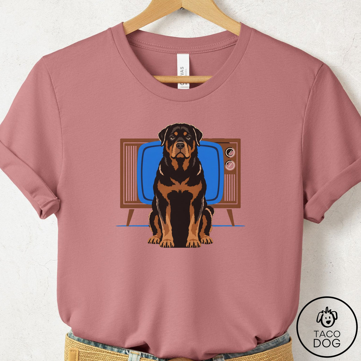 Rottweiler Program T-Shirt Mauve Taco-Dog