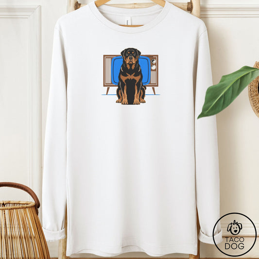 Rottweiler Program Long Sleeve Tee White Taco-Dog