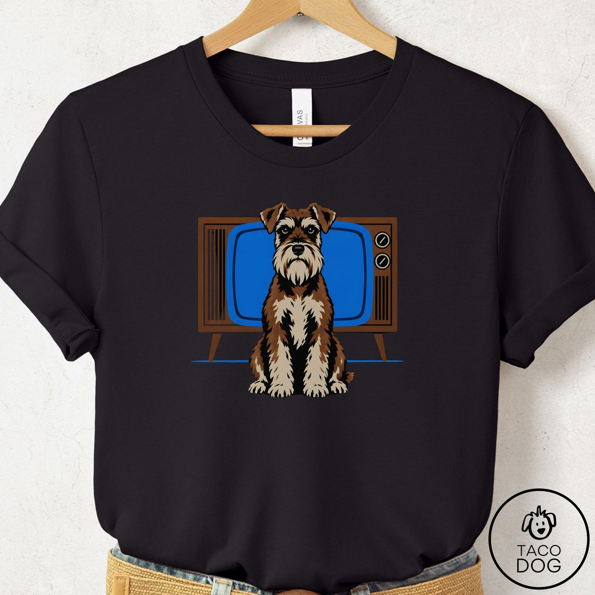Schnauzer Program T-Shirt Black Taco-Dog