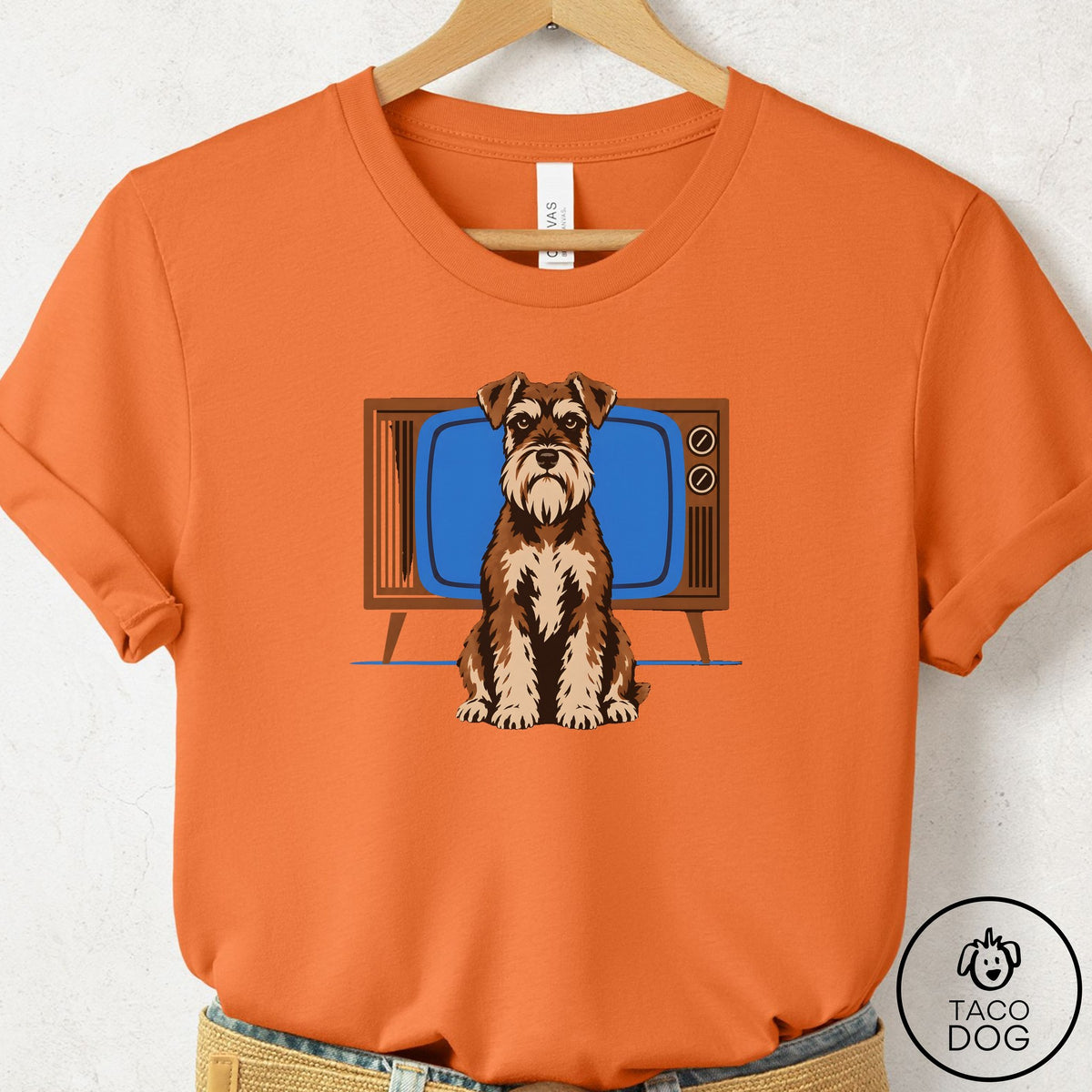 Schnauzer Program T-Shirt Burnt Orange Taco-Dog