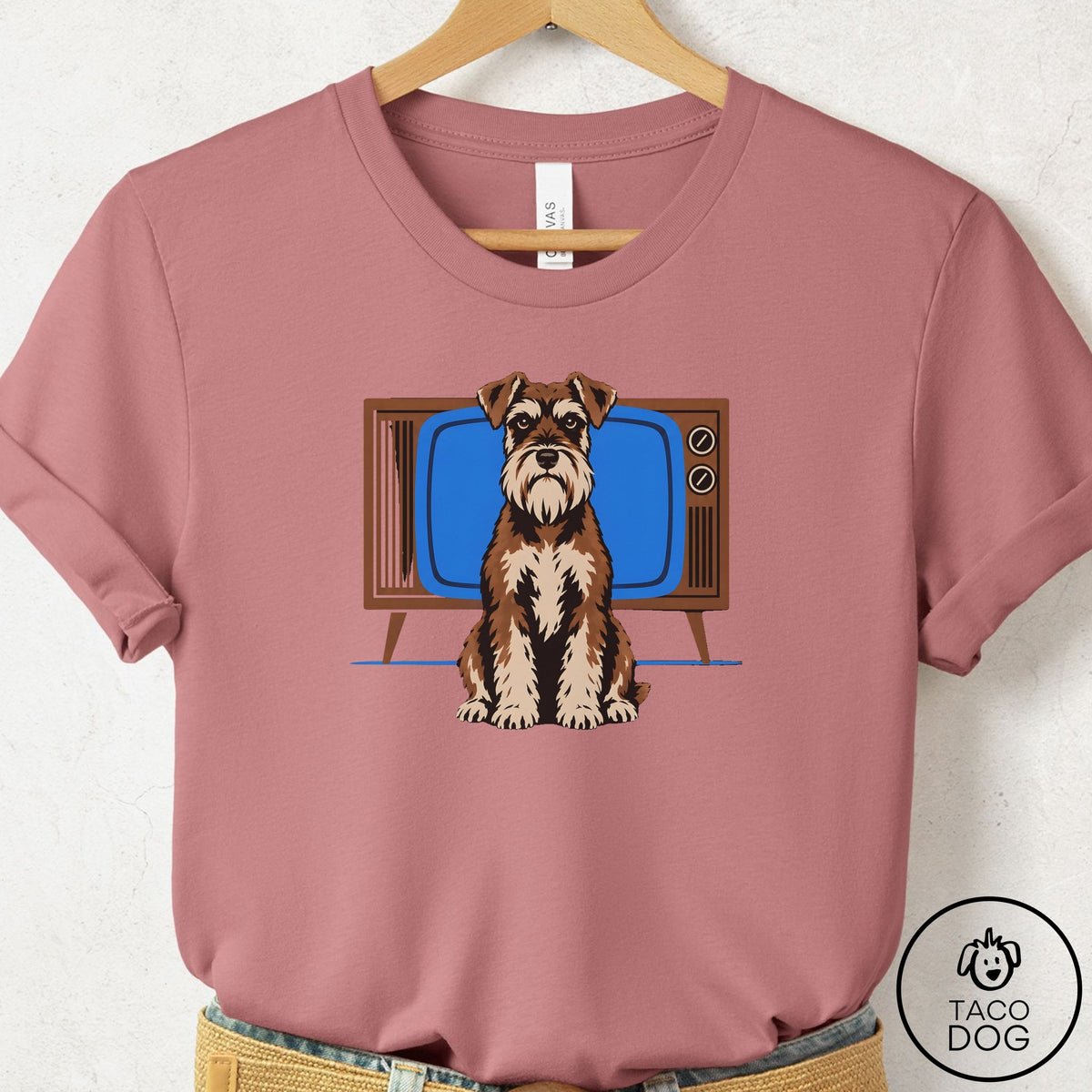 Schnauzer Program T-Shirt Mauve Taco-Dog