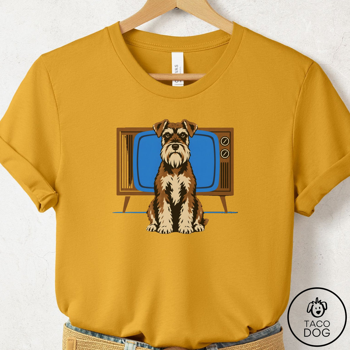 Schnauzer Program T-Shirt Mustard Taco-Dog