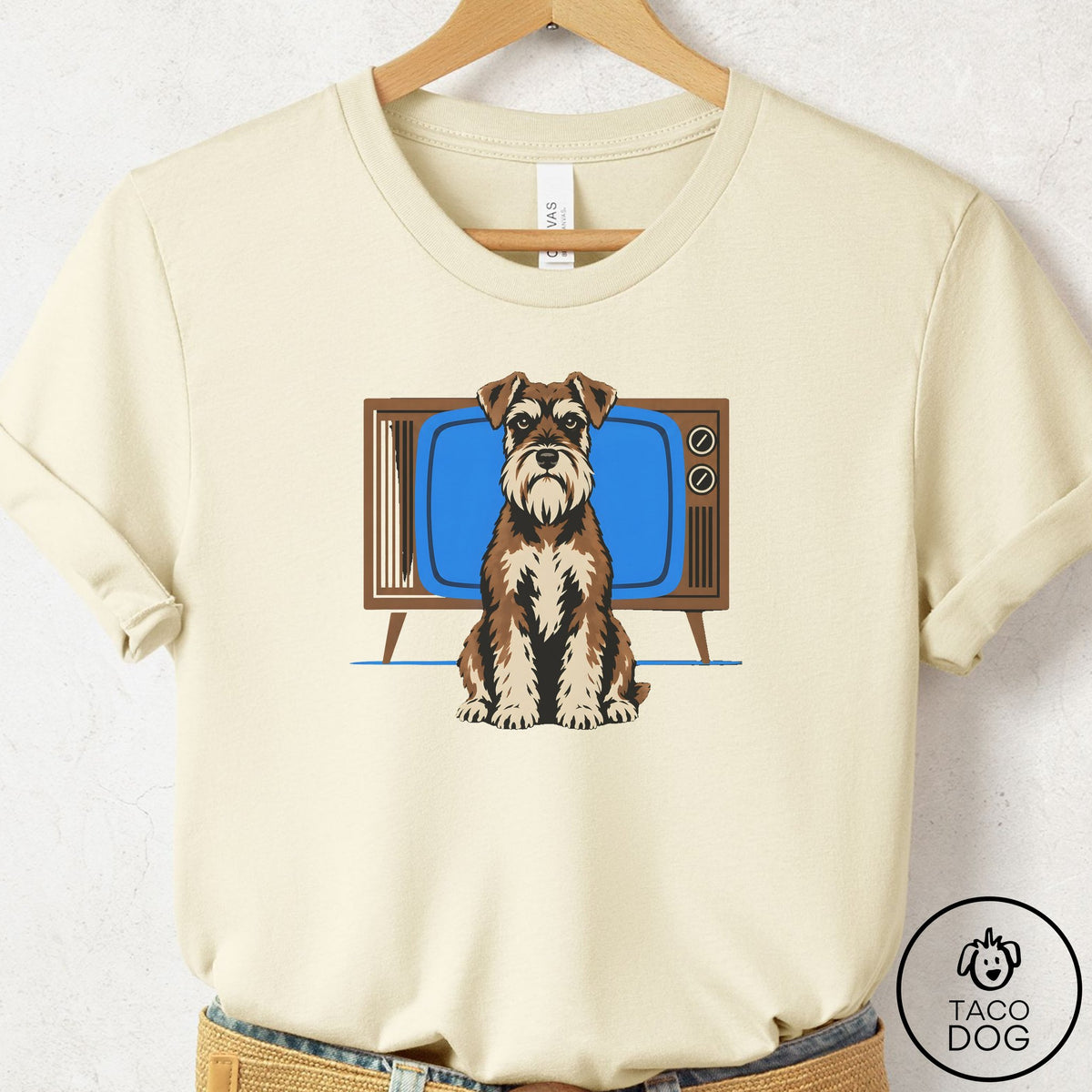 Schnauzer Program T-Shirt Natural Taco-Dog