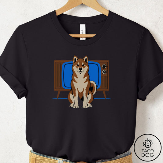 Shiba Inu Program T-Shirt Black Taco-Dog