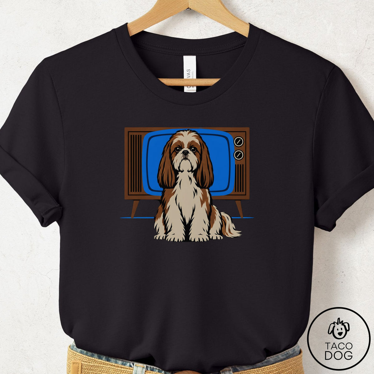 Shih Tzu Program T-Shirt Black Taco-Dog