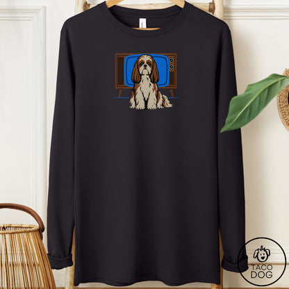 Shih Tzu Program Long Sleeve Tee Black Taco-Dog