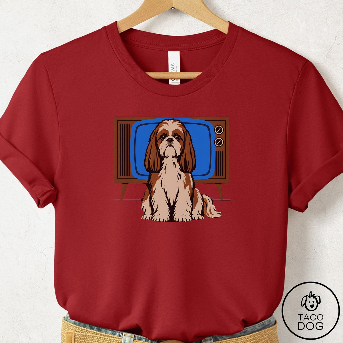 Shih Tzu Program T-Shirt Canvas Red Taco-Dog