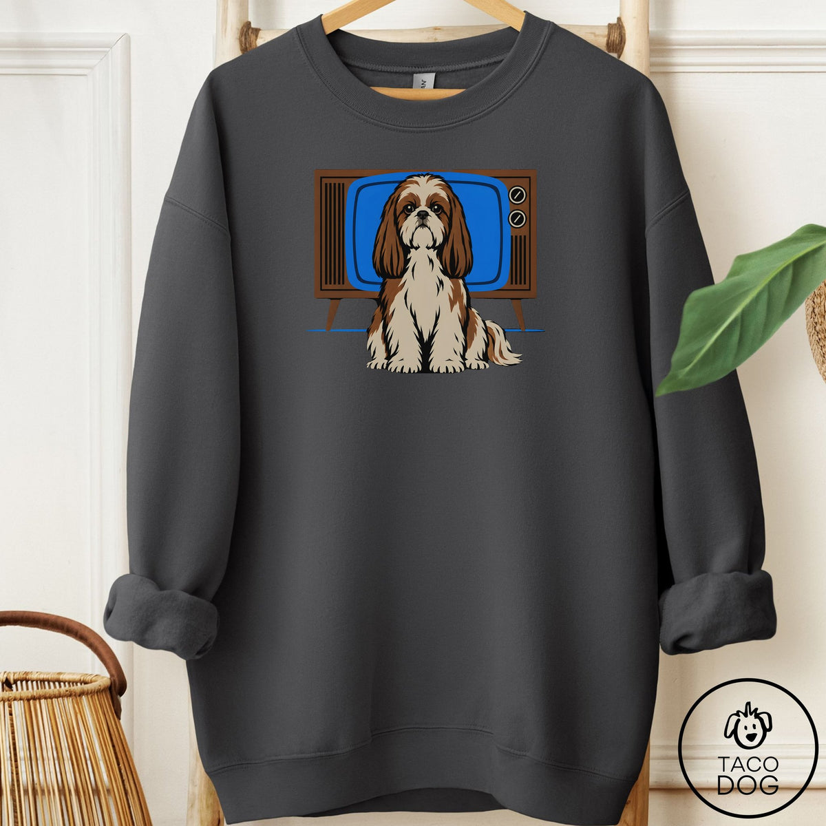 Shih Tzu Program Sweatshirt Charcoal Taco-Dog