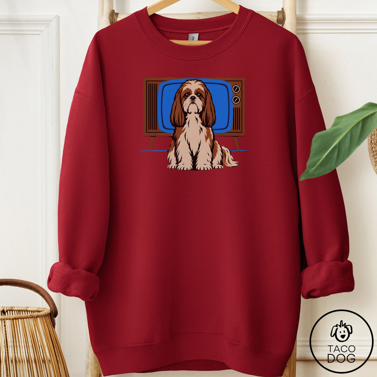 Shih Tzu Program Sweatshirt Garnet Taco-Dog