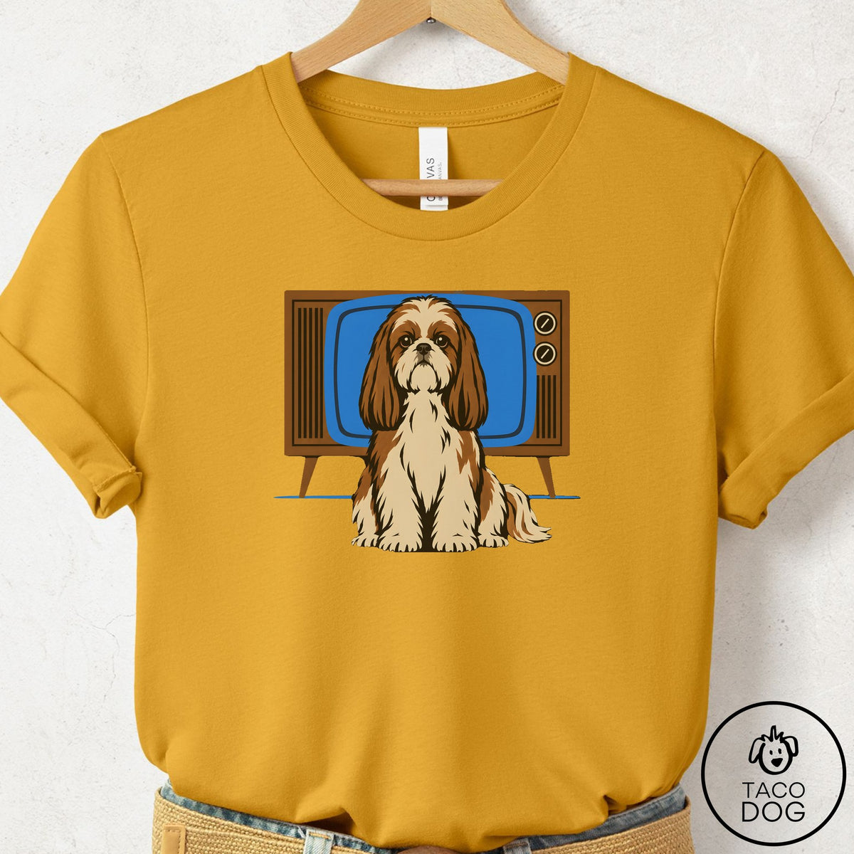 Shih Tzu Program T-Shirt Mustard Taco-Dog