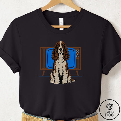 Springer Spaniel Program T-Shirt Black Taco-Dog