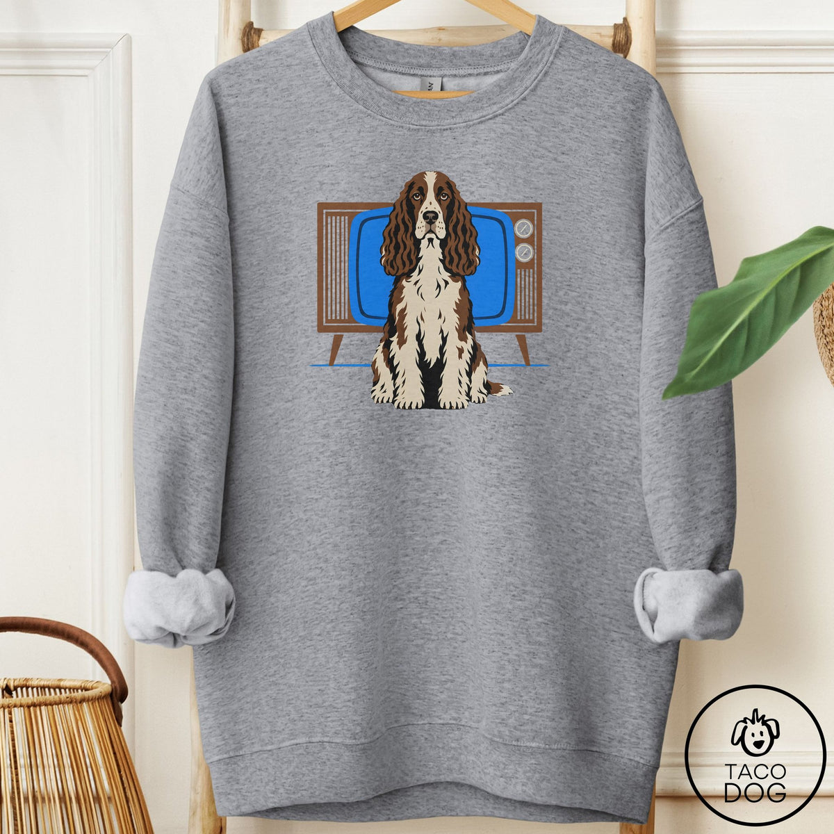 Springer Spaniel Program Sweatshirt Graphite Heather Taco-Dog